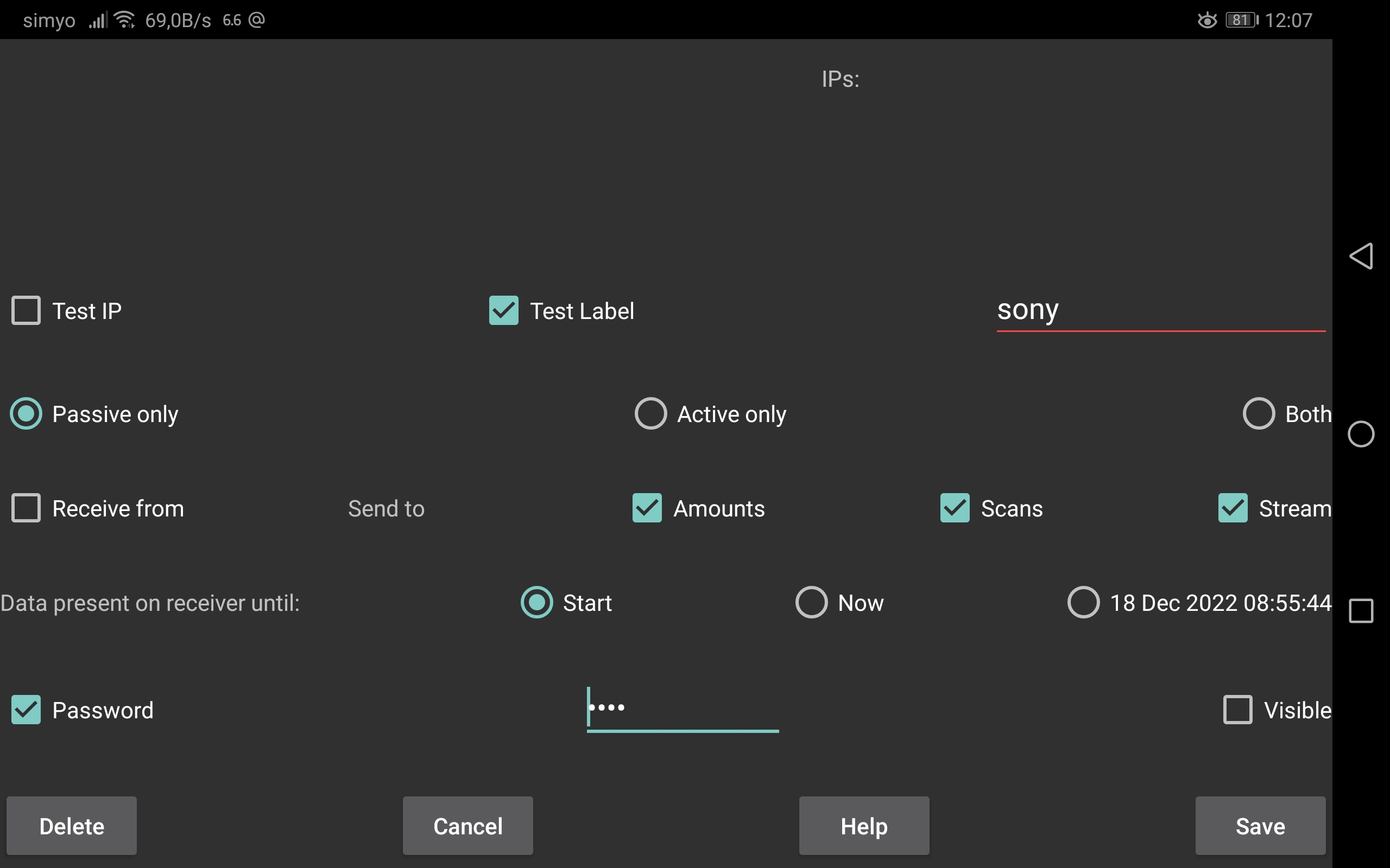 Tablet connection to Sony